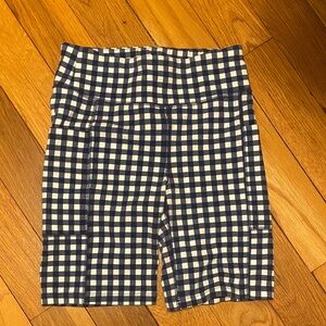 Navy Checkered Women's Bike Shorts